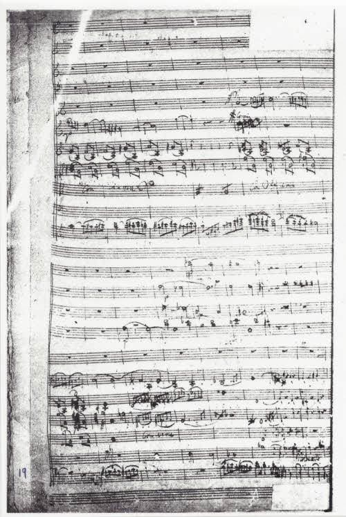 Last page of the surviving violin concerto in C fragment